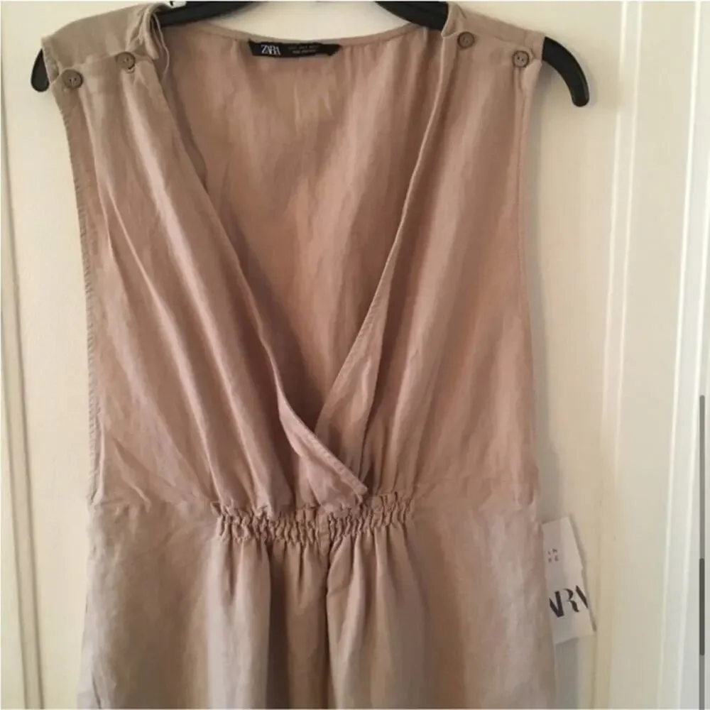 Zara Gathered Jumpsuit with Straps Size Small